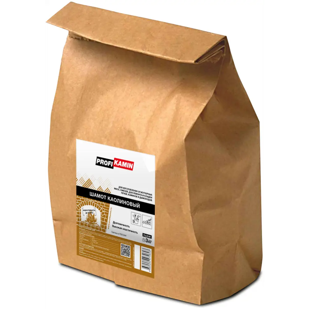 Кладочная смесь для печей и каминов ПрофиКамин шамот коалиновый 3 кг PROFIKAMIN STLM-2201935