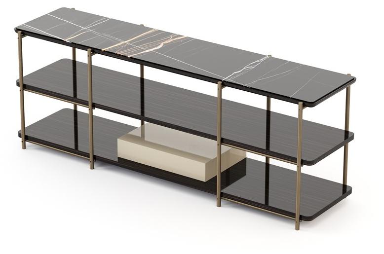 Stylish Club Прямоугольная консоль с бронзовыми и мраморными полками Her Scf.he05 - Вид №2