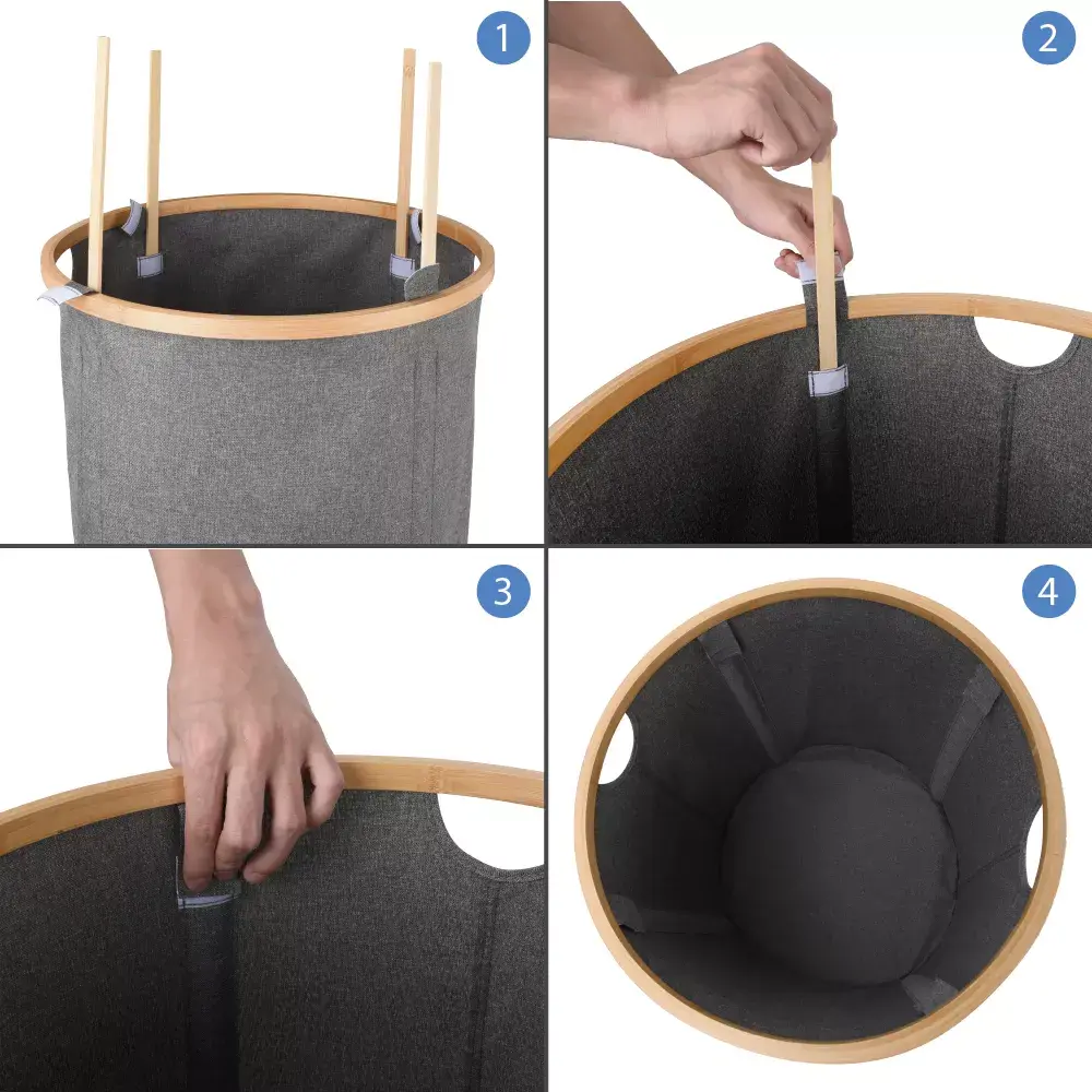 Корзина для белья Sensea Scandi круглая цвет серый 82907854 STLM-2162817 Laundry - Вид №8