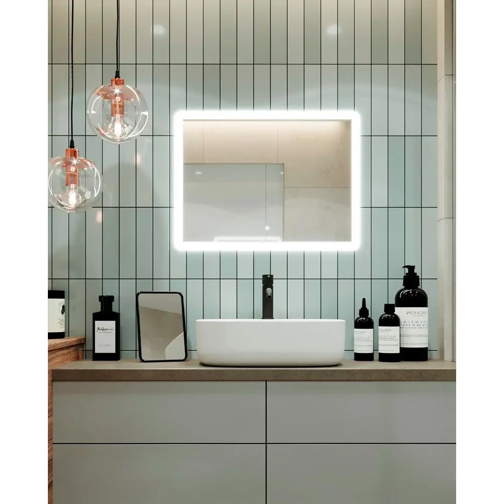 Зеркало для ванной Omega Glass Тип 2 SD342 с подсветкой 60x80 см прямоугольное 83669688 STLM-2195951