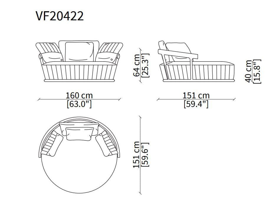 Loveseat кожаный диван Vittoria Frigerio ежевика ARCH-00151380 - Вид №4