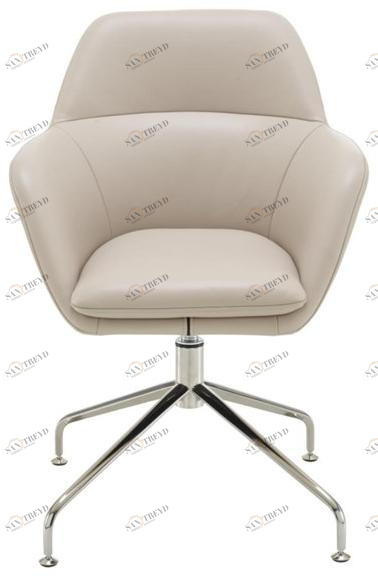 Ligne Roset Вращающееся кожаное кресло на 4-х спицах с подлокотниками Amédée 10261716