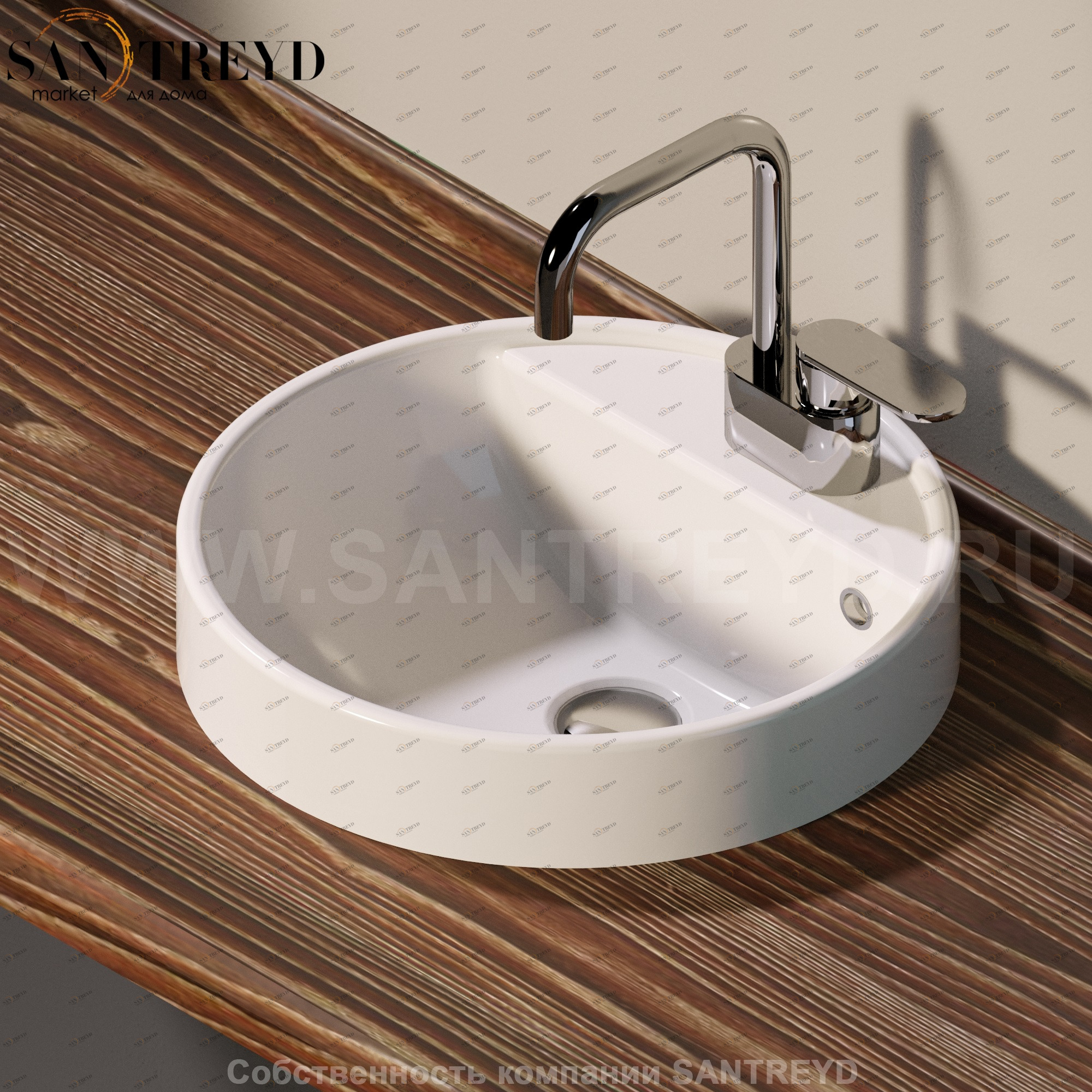 5055429016 Накладная раковина под столешницу  круглая Ceramica Flaminia Twin