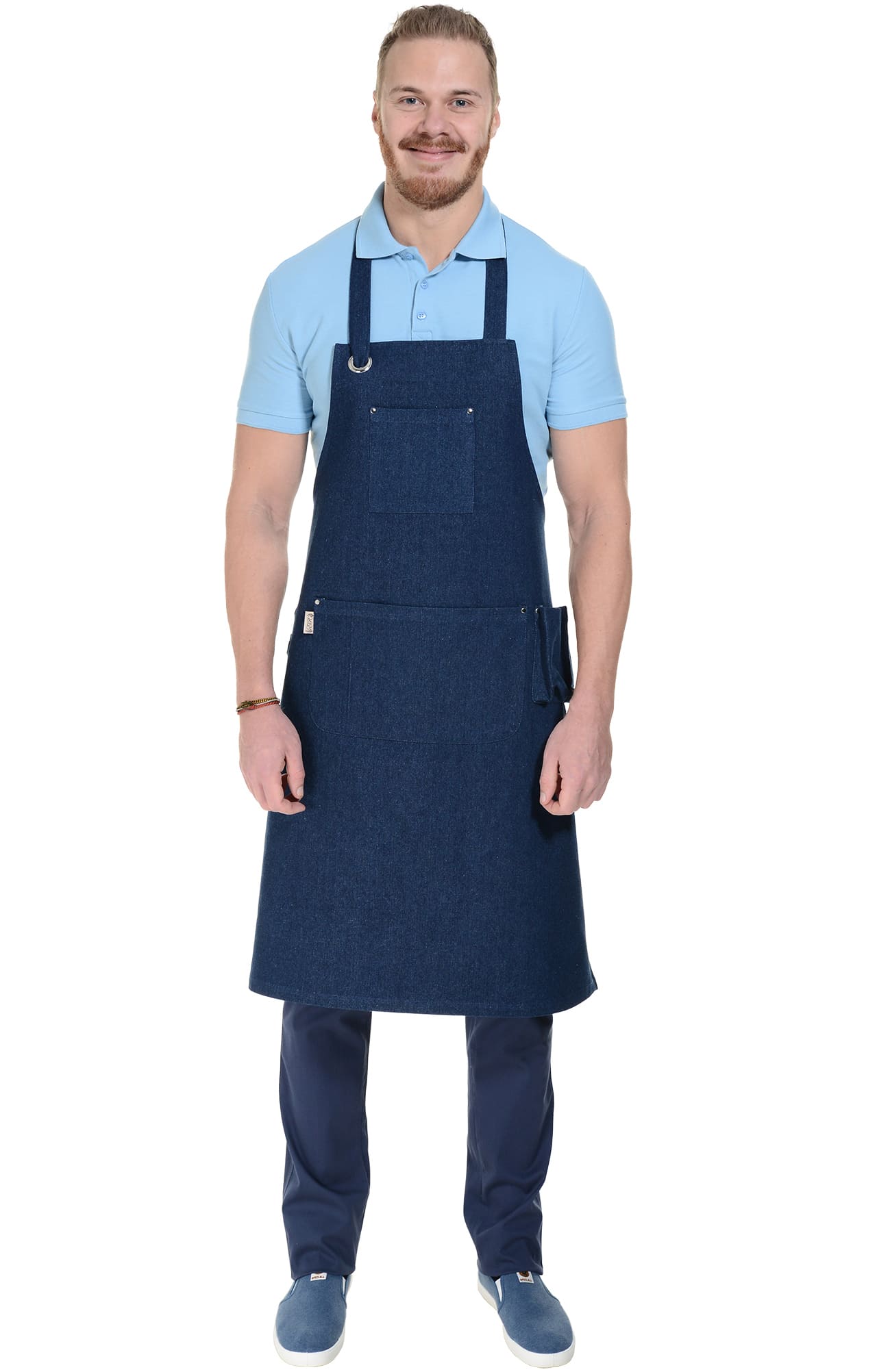 60341 Фартук " DENIM" с нагрудником dark blue (темно-синий) RICON  Одежда для официантов  размер  - Вид №11