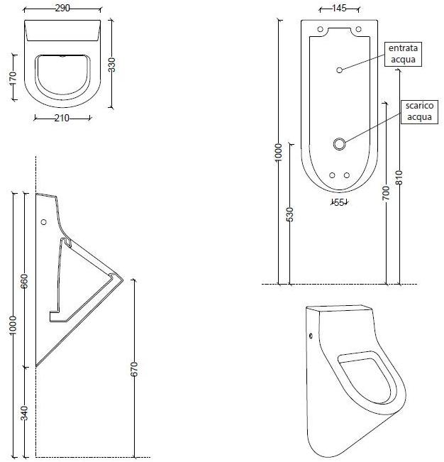 22260101,22260101fc Настенный писсуар, уринал с мушкой Alice Ceramica Form - Вид №7
