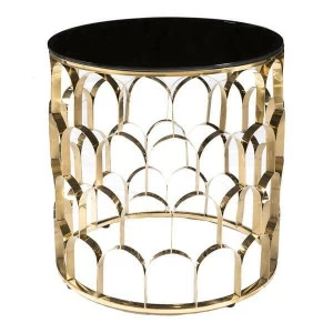 Приставной столик черный с золотой фигурной основой Sharme UNICO  248911 Золото;черный