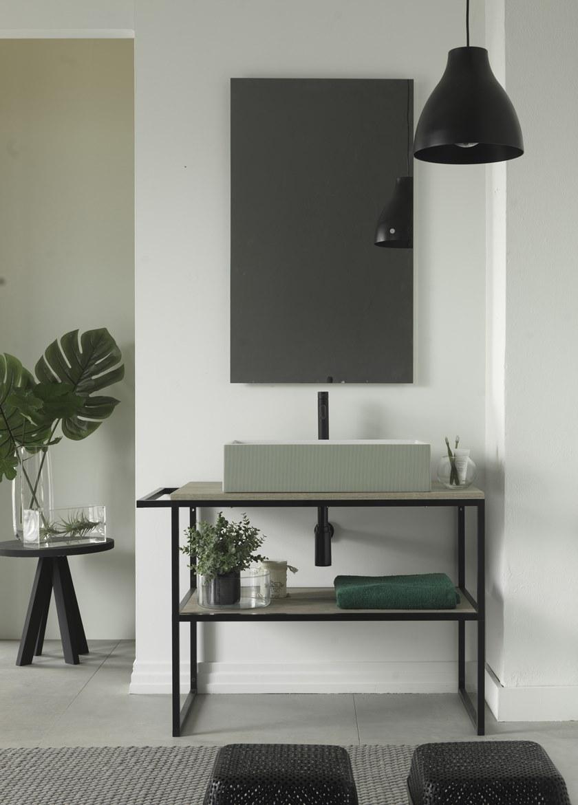 Scarabeo Ceramiche Тумба под умывальник с вешалкой для полотенец Frame 2.0 sun-id-1412637 - Вид №4