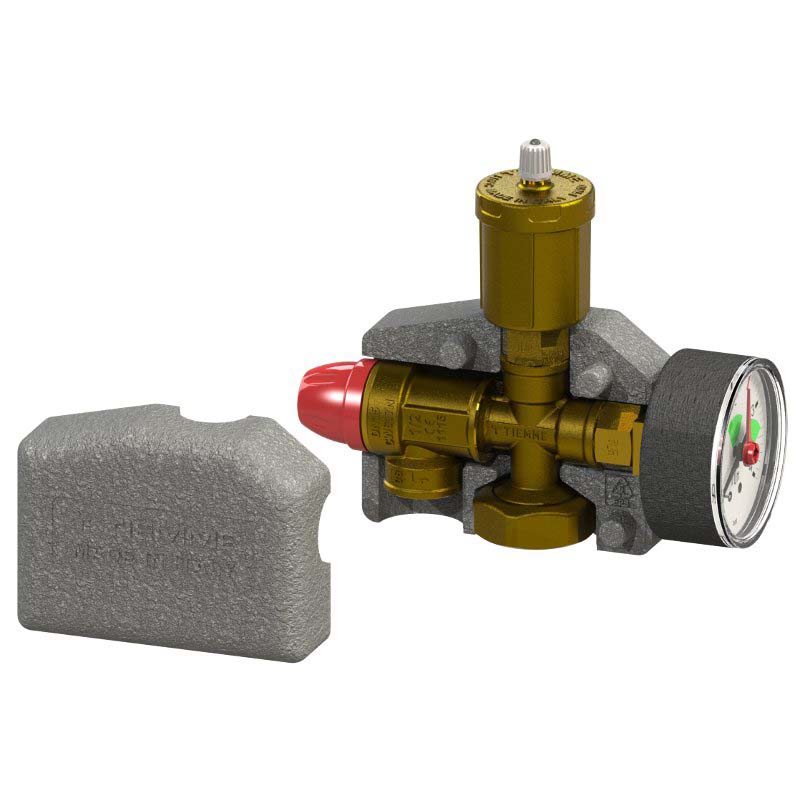 Группа безопасности котла компактная с теплоизоляцией TIEMME 1" 1,5бар 50кВт 3190010