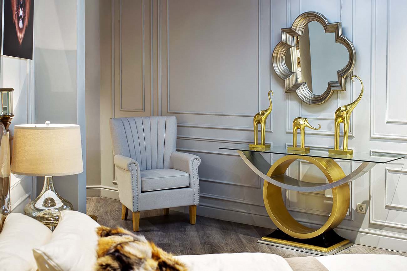 Лампа настольная Lio (коньячный) AQ-G8A GARDA DECOR ВАЗА 033819 Бежевый;прозрачный  - Вид №1