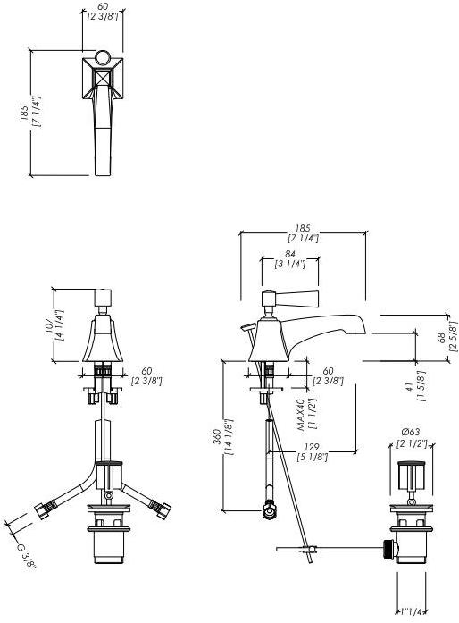 Devon&Devon Смеситель для умывальника из латуни с одним отверстием Vip time sun-id-1391845 - Вид №3