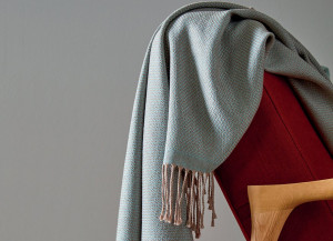 COSY_CE плед бирюзовый 130/170 шерсть меринос, 220 г/м Blanc des Vosges