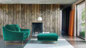 Квадратный пуф из ткани