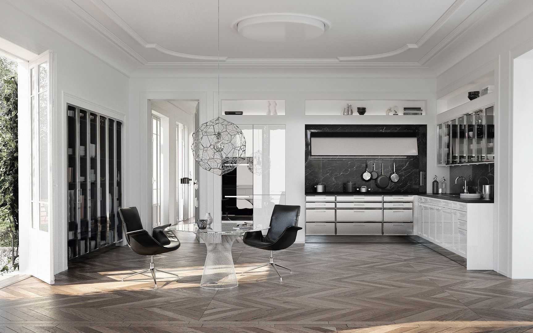 Глянцевая лакированная кухня и сталь SieMatic SieMatic CLASSIC - SE 2002 BAL ARCH-00032900 - Вид №4