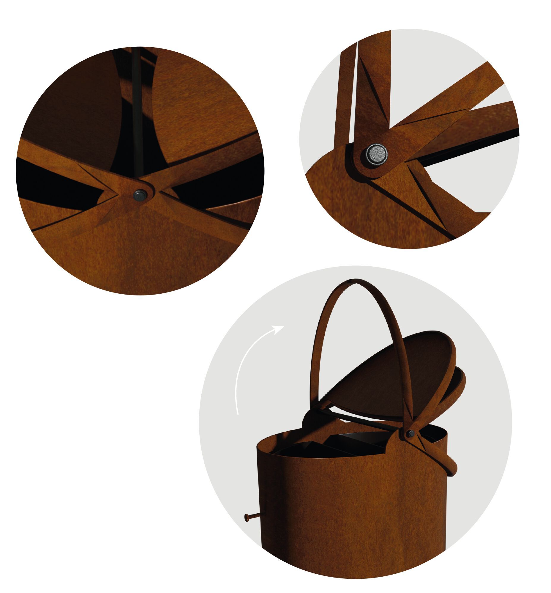 Держатель для мусора из листового металла с наружной крышкой CITYSì DANTI ARCH-00135712 - Вид №8