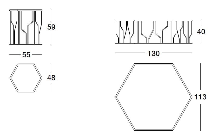 Шестигранный журнальный столик из зеркального стекла Longhi Loveluxe ARCH-00014555 - Вид №1