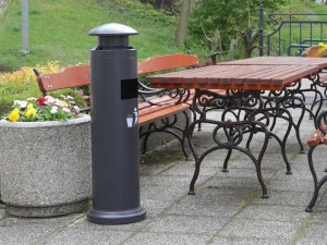 STUDIO T Урна для мусора стальная с крышкой с пепельницей для улицы  1609009