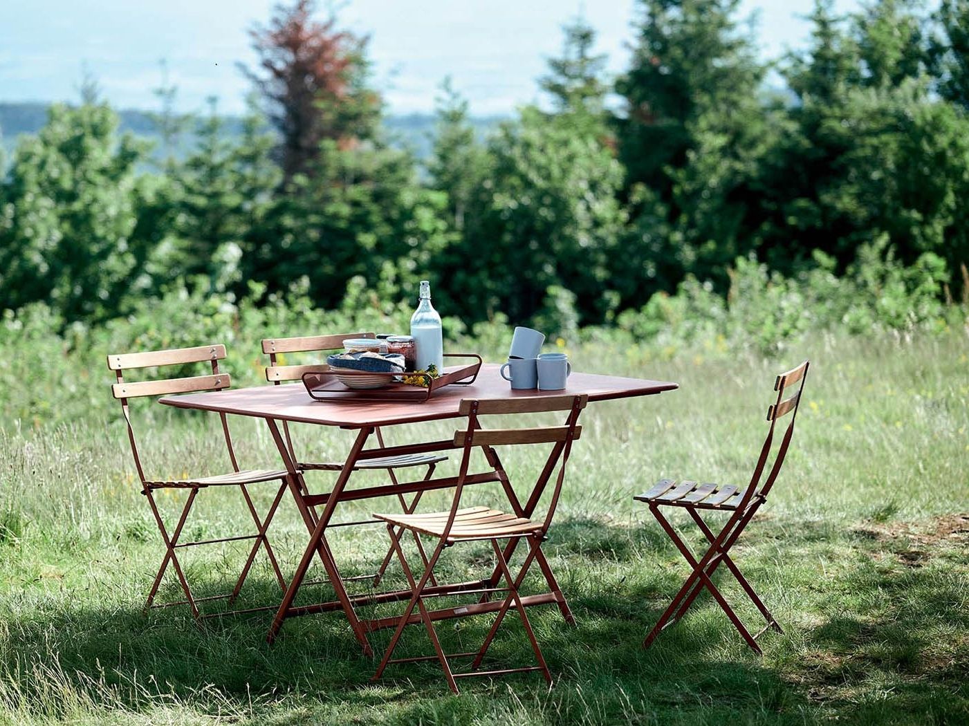 Стальной и деревянный складной садовый стул Fermob Бистро ARCH-00152286 - Вид №5