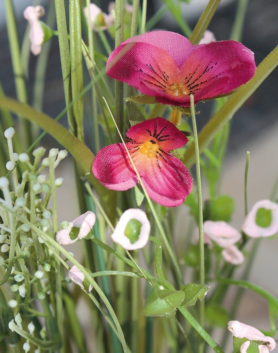 5103 510 a3 Искусственная трава с анютиными глазками в 'почве', 48 см, розовая H-andreas 