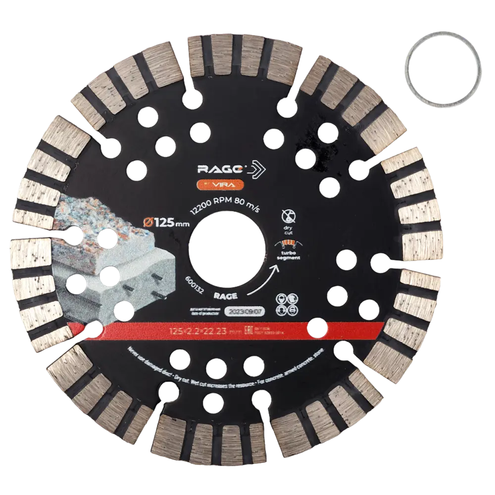 Алмазный диск RAGE для бетона 125 мм с турбо-сегментами 89435058 STLM-1573411