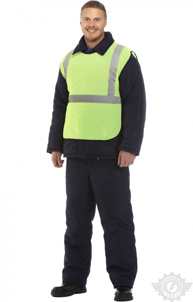61432 Жилет сигнальный "Спектр" сетка лимонный с СВП  Сигнальная одежда  размер 64-66 Спецодежда  - Вид №2