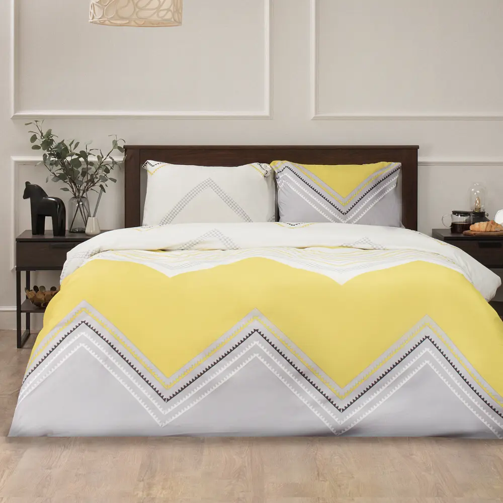 Комплект постельного белья Amore Mio Зип евро полисатин разноцветный STLM-2185081