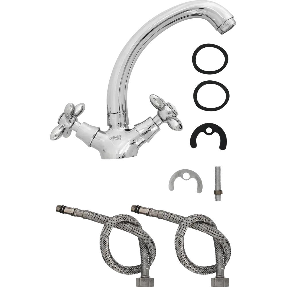 Смеситель для раковины Water Line Classic двухвентильный цвет хром 10064868 STLM-2024979  - Вид №2