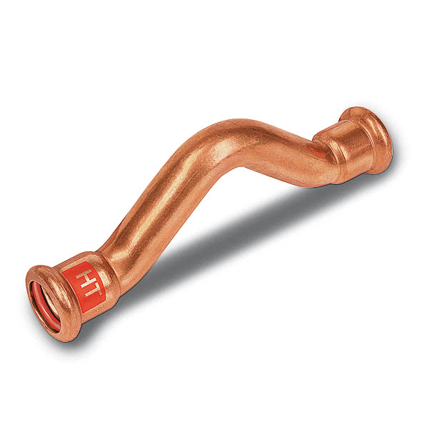 11208518 SANHA 12085 пресс-фитинг солн.,медь, обводное колено ВПр-ВПр 18 мм  - Вид №1