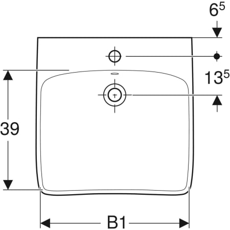 258557000 Раковина Geberit Renova Comfort, безбарьерная Geberit  - Вид №2