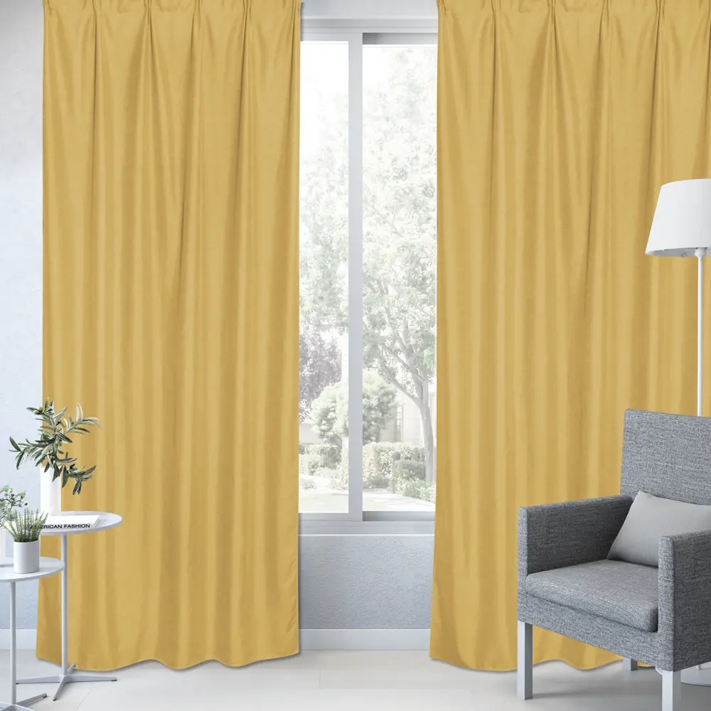 Штора на ленте Inspire Vieste 160x280 см цвет желтый 88311133 STLM-2078971  - Вид №5