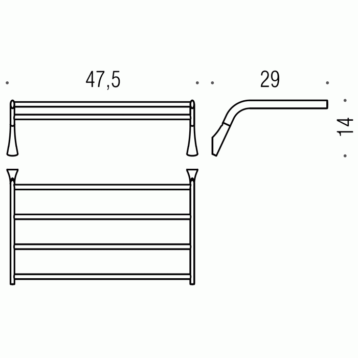 B2887 Полочка для полотенец COLOMBO LAND Colombo Design - Вид №2