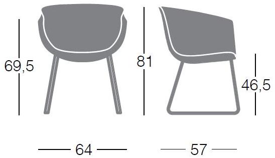 Segis Санный стул с обивкой из ткани Derby I0030  - Вид №2