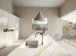 Пол / керамогранит с мраморным эффектом