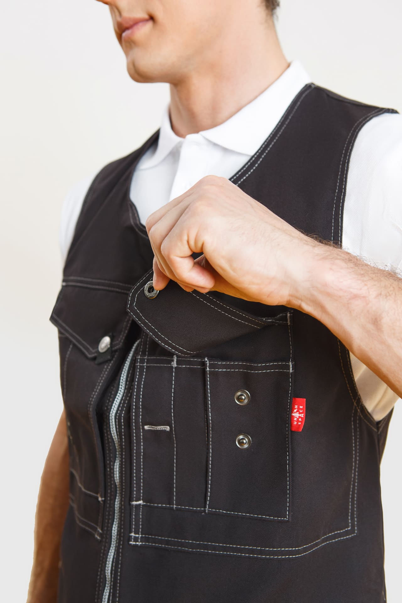 62597 Жилет  черный Union Space  Летняя спецодежда  размер 44-46  - Вид №6