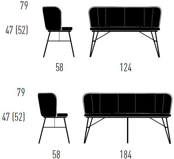 KFF Мягкая скамейка со спинкой Gaia line sun-id-1363225 - Вид №4