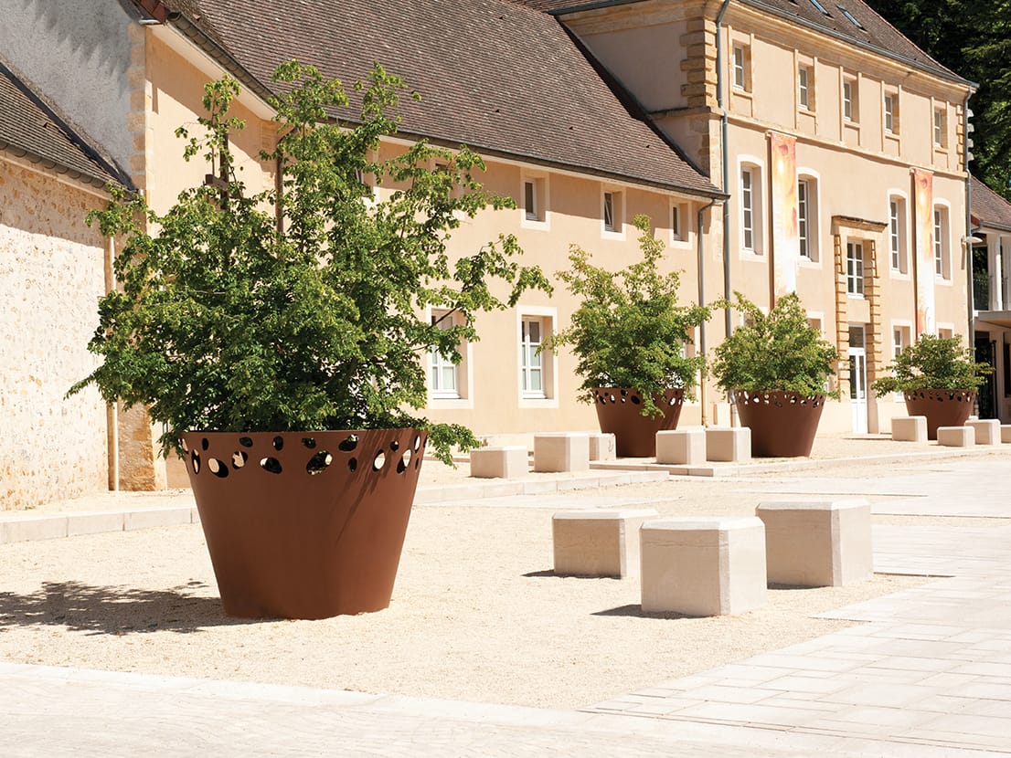 Круглый стальной плантатор Corten™ CYRIA Green Palacio ARCH-00081745