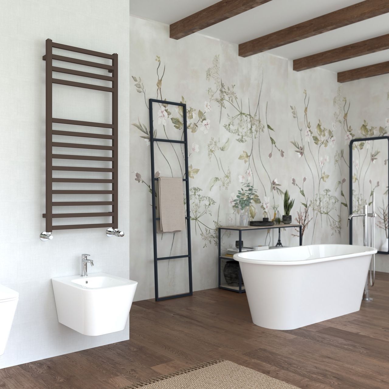 Настенный стальной полотенцесушитель с горячей водой Ercos Square ARCH-00113034 - Вид №6