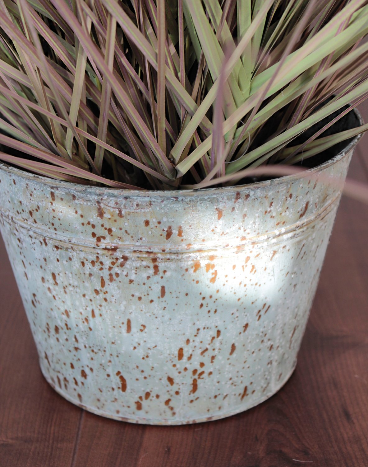 4842 819 a3 Искусственный пучок травы в металлическом горшке, 100 см, матовый зеленый H-andreas  - Вид №7