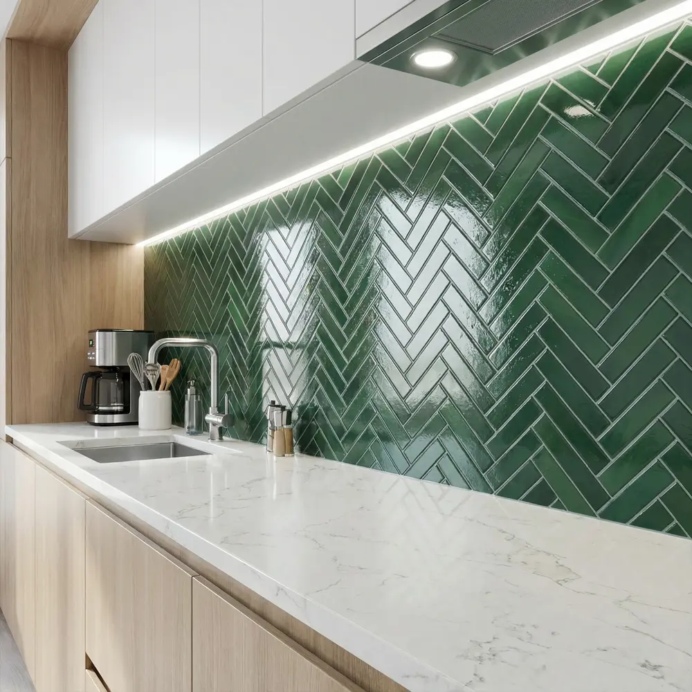 Панель ПВХ Малахитовый шеврон 3x918x600 мм 0.55 м² 89457245 STLM-2116167 Santreyd  - Вид №1