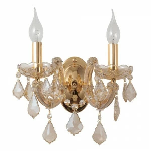 Бра Crystal Lux Ines AP2 Gold/Amber CRYSTAL LUX СВЕЧА 109550 Золото;прозрачный