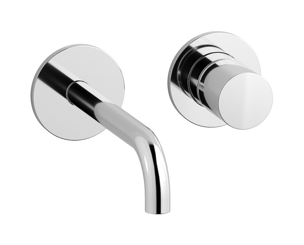 Встроенный в стену смеситель для раковины на 2 отверстия в комплекте с донным клапаном WE ARE IB rr406cc Chrome Brera