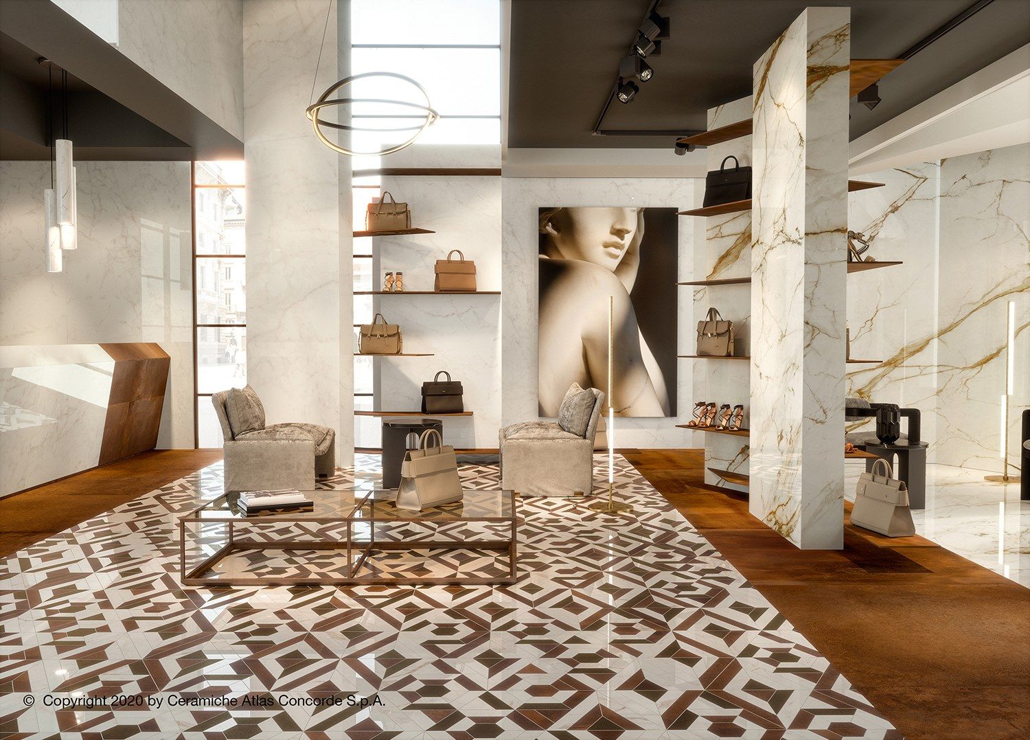 Пол из керамогранита с мраморным эффектом Atlas Concorde Marvel Shine ARCH-00045897 - Вид №37