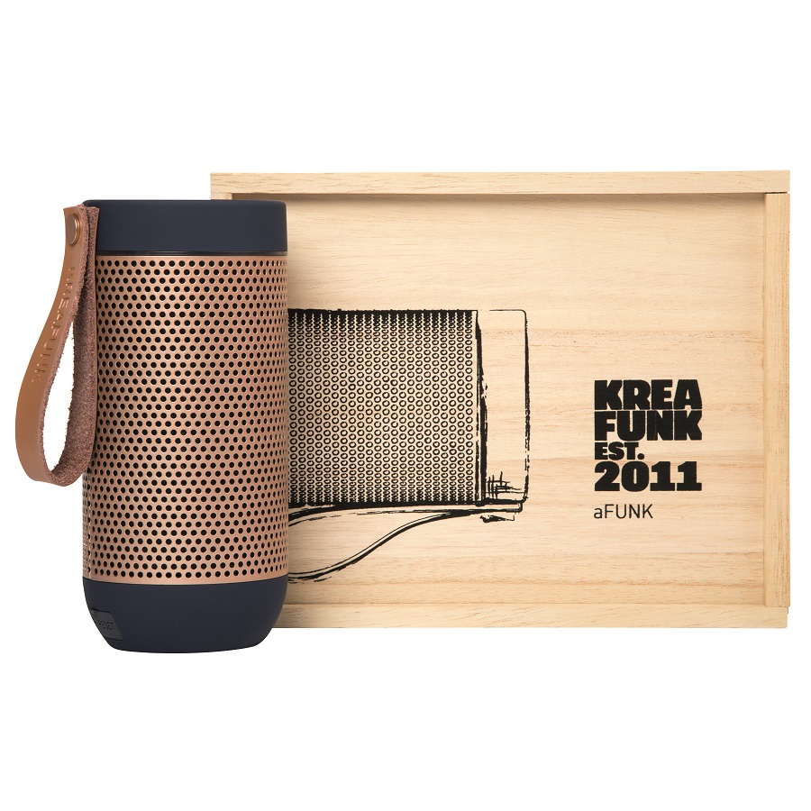 Колонка беспроводная с ремешком aFUNK, синяя с бронзой KREAFUNK KFCD06 - Вид №5