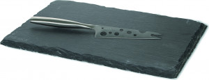 10584881 Boska Доска сервировочная для сыра Boska с ножом для мягких сыров, 33x23x1.5см, сланец Сланец