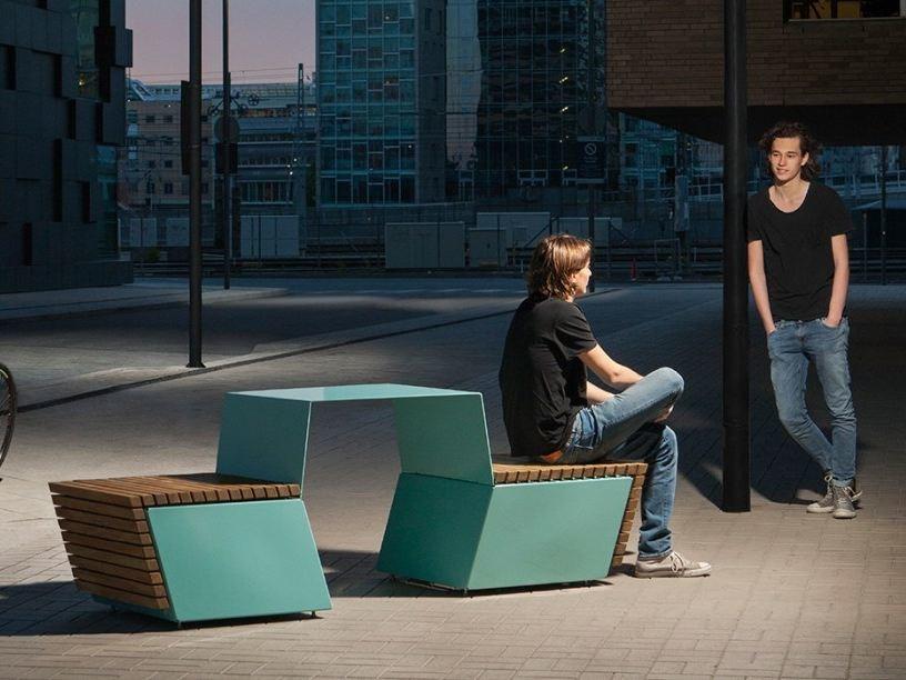 VESTRE Стол для пикника из стали и дерева со встроенными скамейками Code sun-id-1479873 - Вид №1