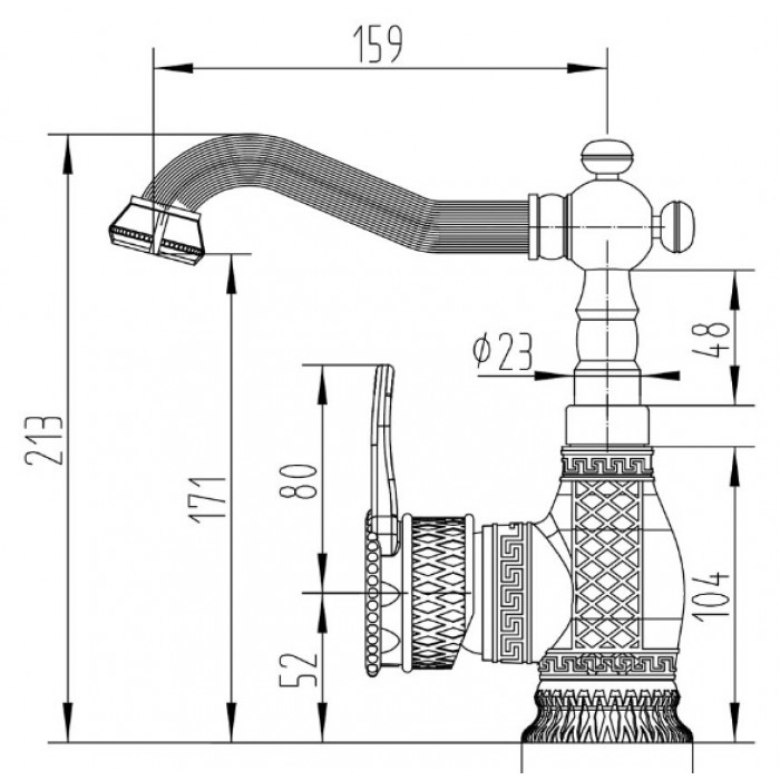 Zorg A 415U-BR Смеситель для кухни Zorg 213 х 159 мм  - Вид №2