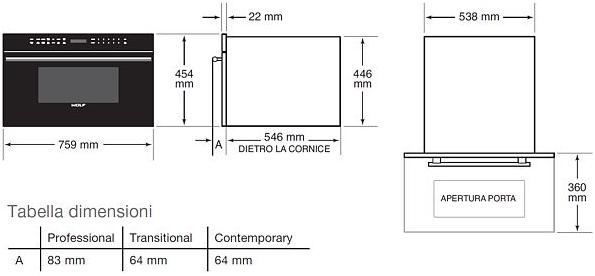 Wolf Многофункциональная встроенная микроволновая печь с электронным управлением Forni a microonde Icbmdd30cm/b/th  - Вид №1