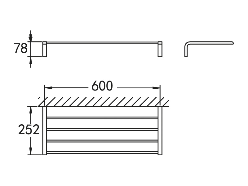Полка для полотенец, 600x252x78 мм ART&MAX ULTIMA AM-F-8928 - Вид №1
