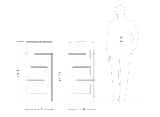 Наружная пепельница из оцинкованной стали DIMCAR Snake ARCH-00009151