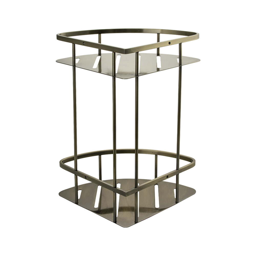 GFmark - Полочка угловая, овальная, с литым дном, двойная, 22 см - БРОНЗА, код: 77353  - Вид №6