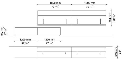 B&B Italia Настенный модульный подвесной книжный шкаф Pab sun-id-1468342 - Вид №18